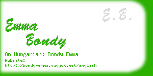 emma bondy business card